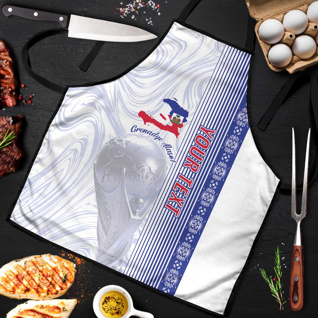 Custom Afro-Haiti Football Apron 2026 Grenadye Alaso White Version - Wonder Print Shop