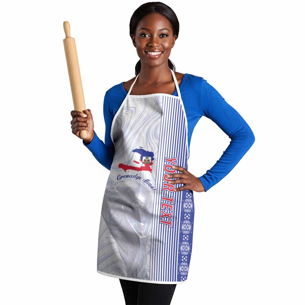 Custom Afro-Haiti Football Apron 2026 Grenadye Alaso White Version - Wonder Print Shop