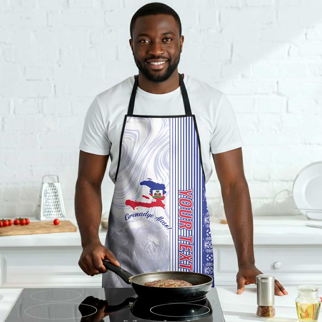 Custom Afro-Haiti Football Apron 2026 Grenadye Alaso White Version - Wonder Print Shop
