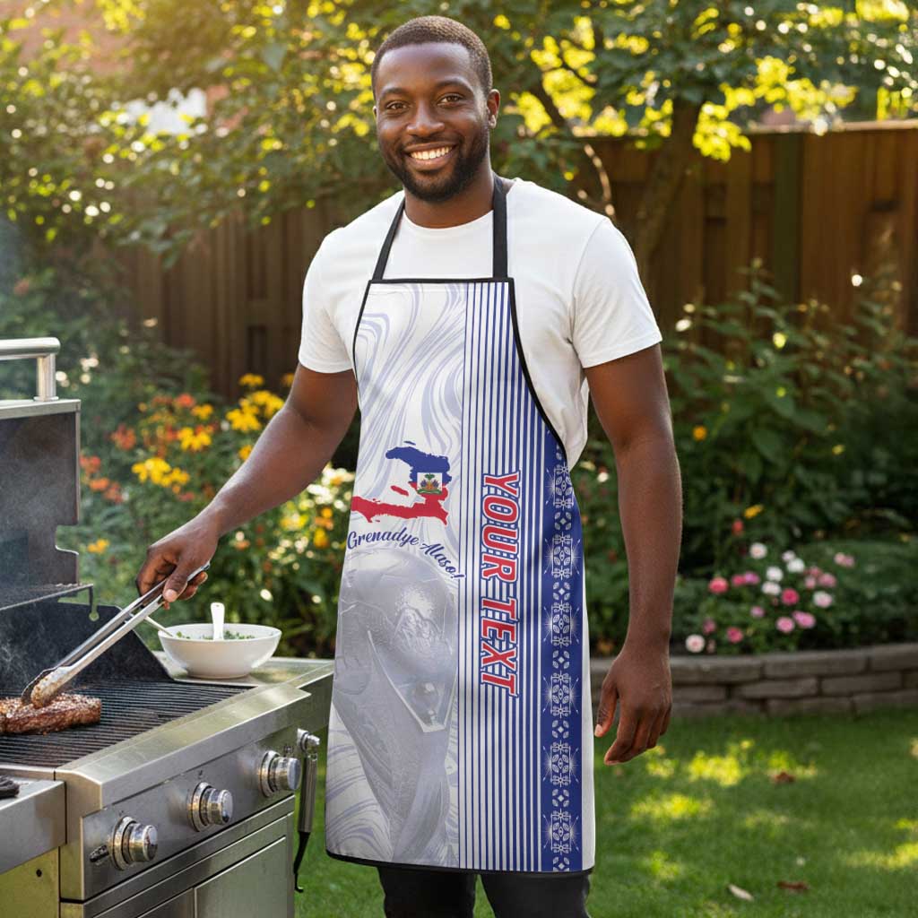 Custom Afro-Haiti Football Apron 2026 Grenadye Alaso White Version - Wonder Print Shop