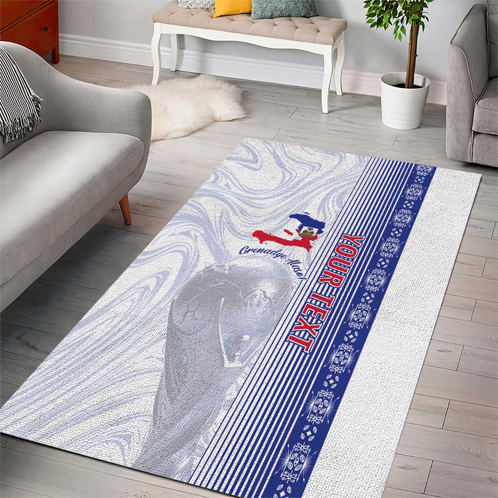 Custom Afro-Haiti Football Area Rug 2026 Grenadye Alaso White Version - Wonder Print Shop