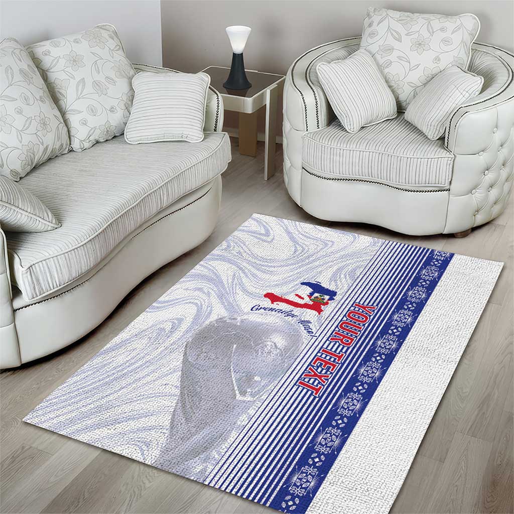 Custom Afro-Haiti Football Area Rug 2026 Grenadye Alaso White Version - Wonder Print Shop