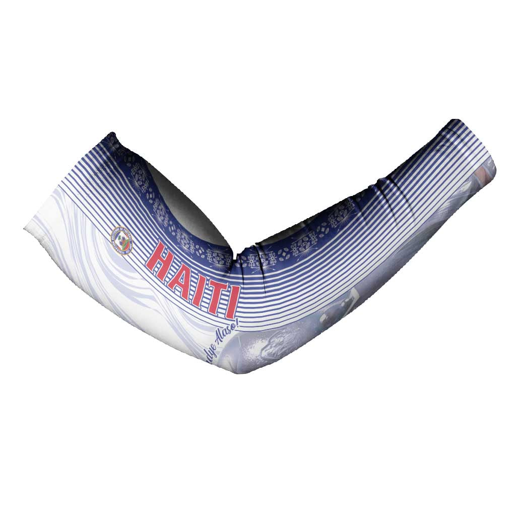 Custom Afro-Haiti Football Arm Sleeves 2026 Grenadye Alaso White Version - Wonder Print Shop