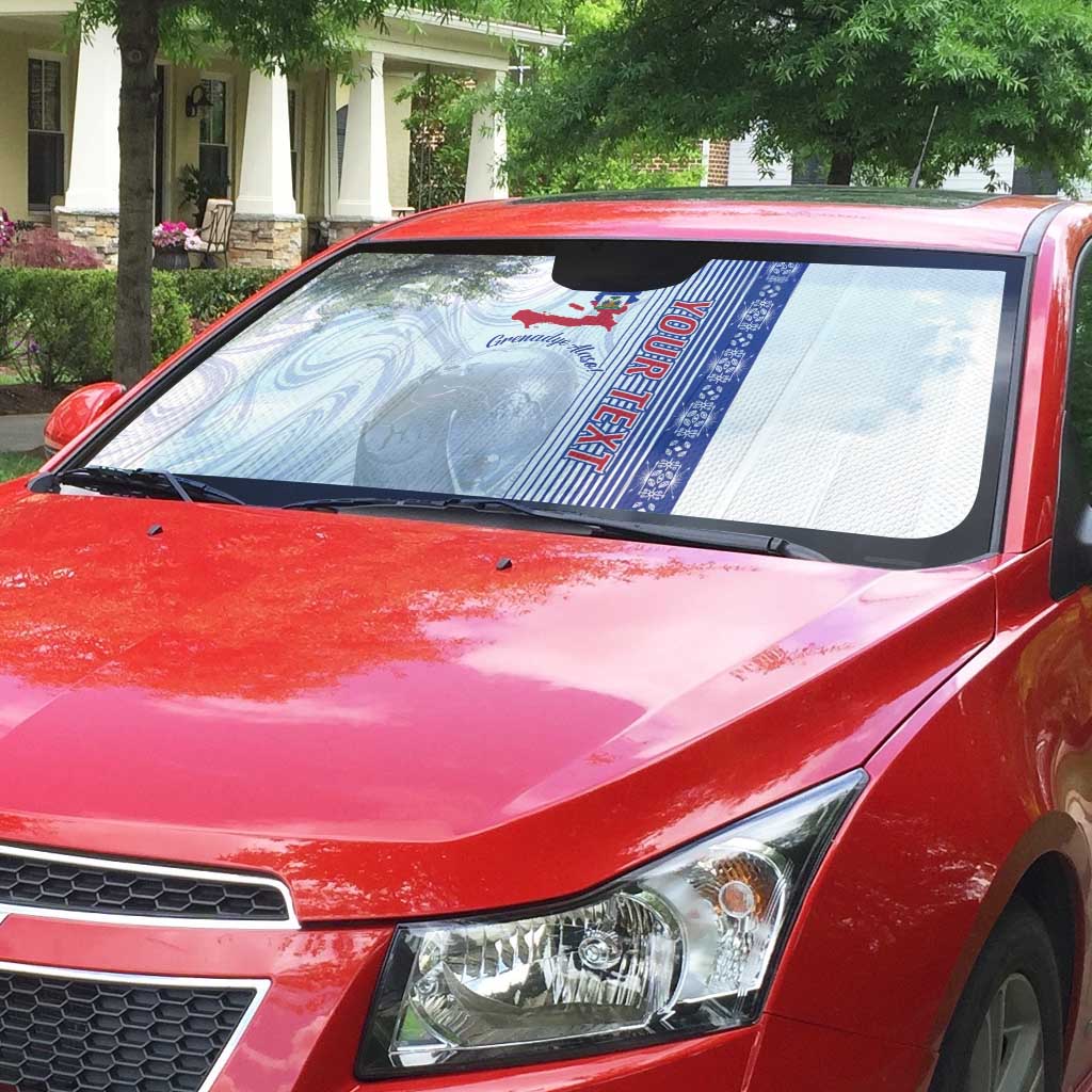 Custom Afro-Haiti Football Auto Sun Shade 2026 Grenadye Alaso White Version - Wonder Print Shop