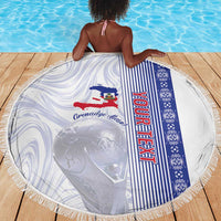 Custom Afro-Haiti Football Beach Blanket 2026 Grenadye Alaso White Version - Wonder Print Shop