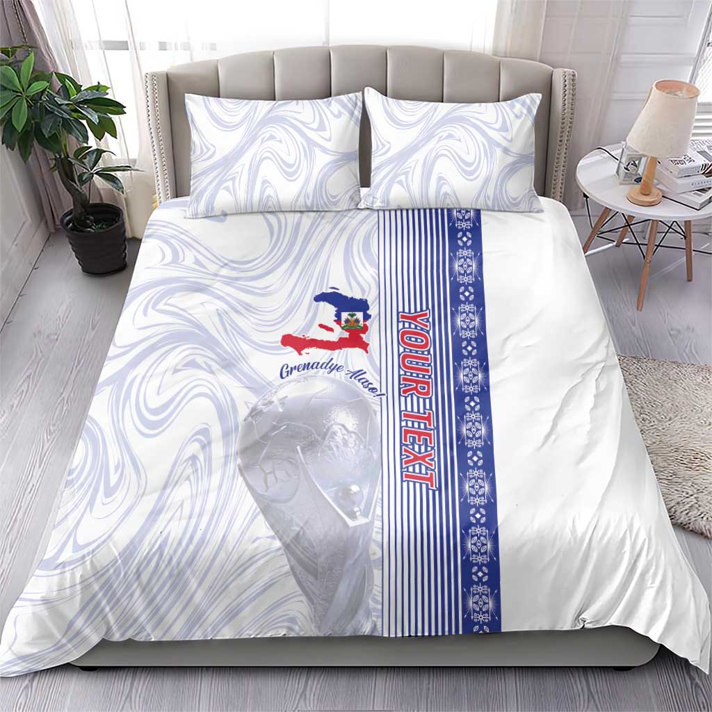 Custom Afro-Haiti Football Bedding Set 2026 Grenadye Alaso White Version - Wonder Print Shop