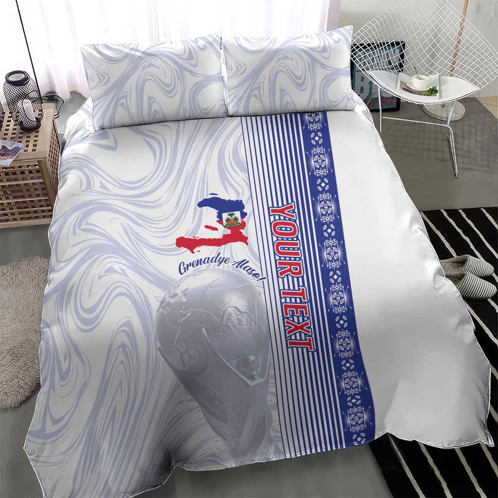 Custom Afro-Haiti Football Bedding Set 2026 Grenadye Alaso White Version - Wonder Print Shop