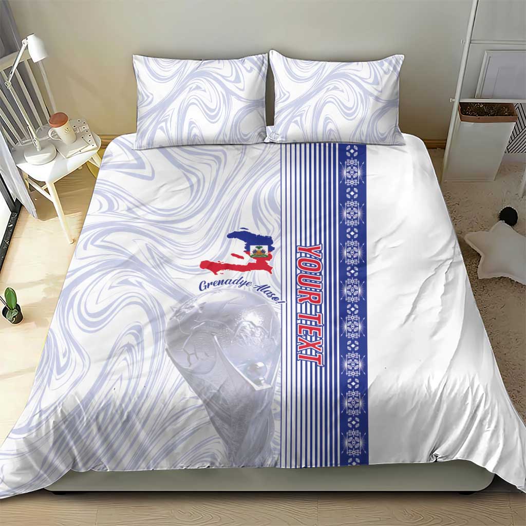 Custom Afro-Haiti Football Bedding Set 2026 Grenadye Alaso White Version - Wonder Print Shop