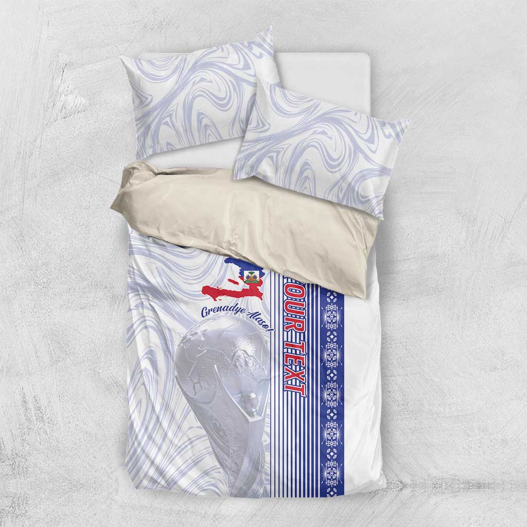Custom Afro-Haiti Football Bedding Set 2026 Grenadye Alaso White Version - Wonder Print Shop