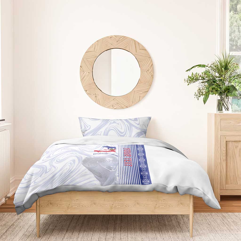 Custom Afro-Haiti Football Bedding Set 2026 Grenadye Alaso White Version - Wonder Print Shop