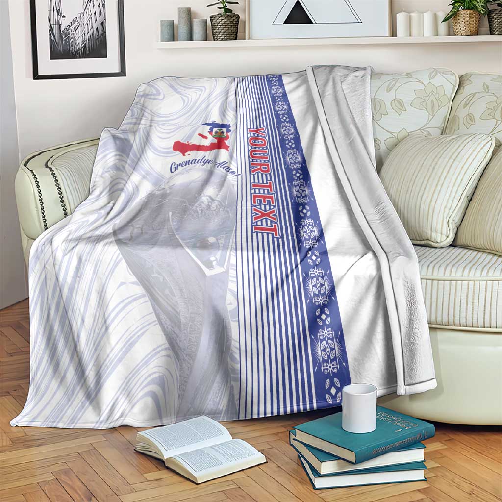 Custom Afro-Haiti Football Blanket 2026 Grenadye Alaso White Version - Wonder Print Shop