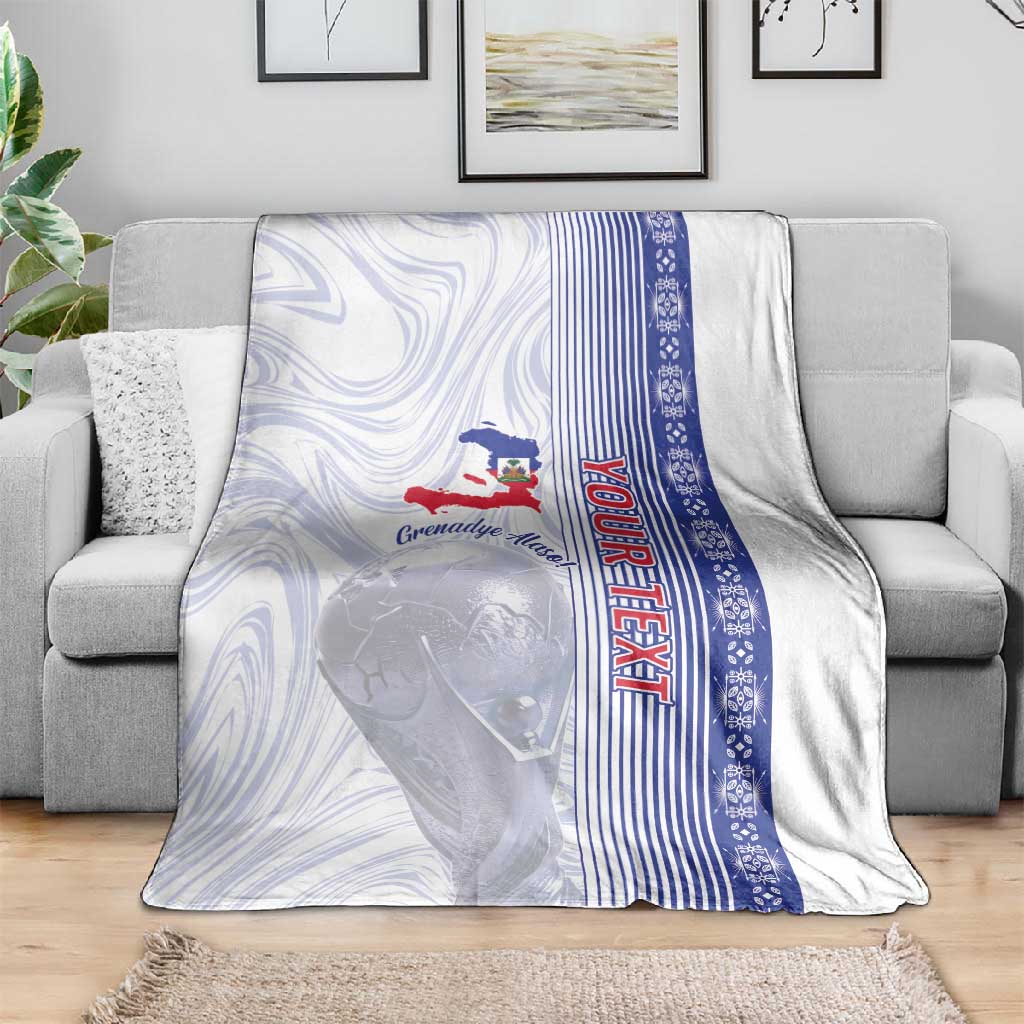 Custom Afro-Haiti Football Blanket 2026 Grenadye Alaso White Version - Wonder Print Shop