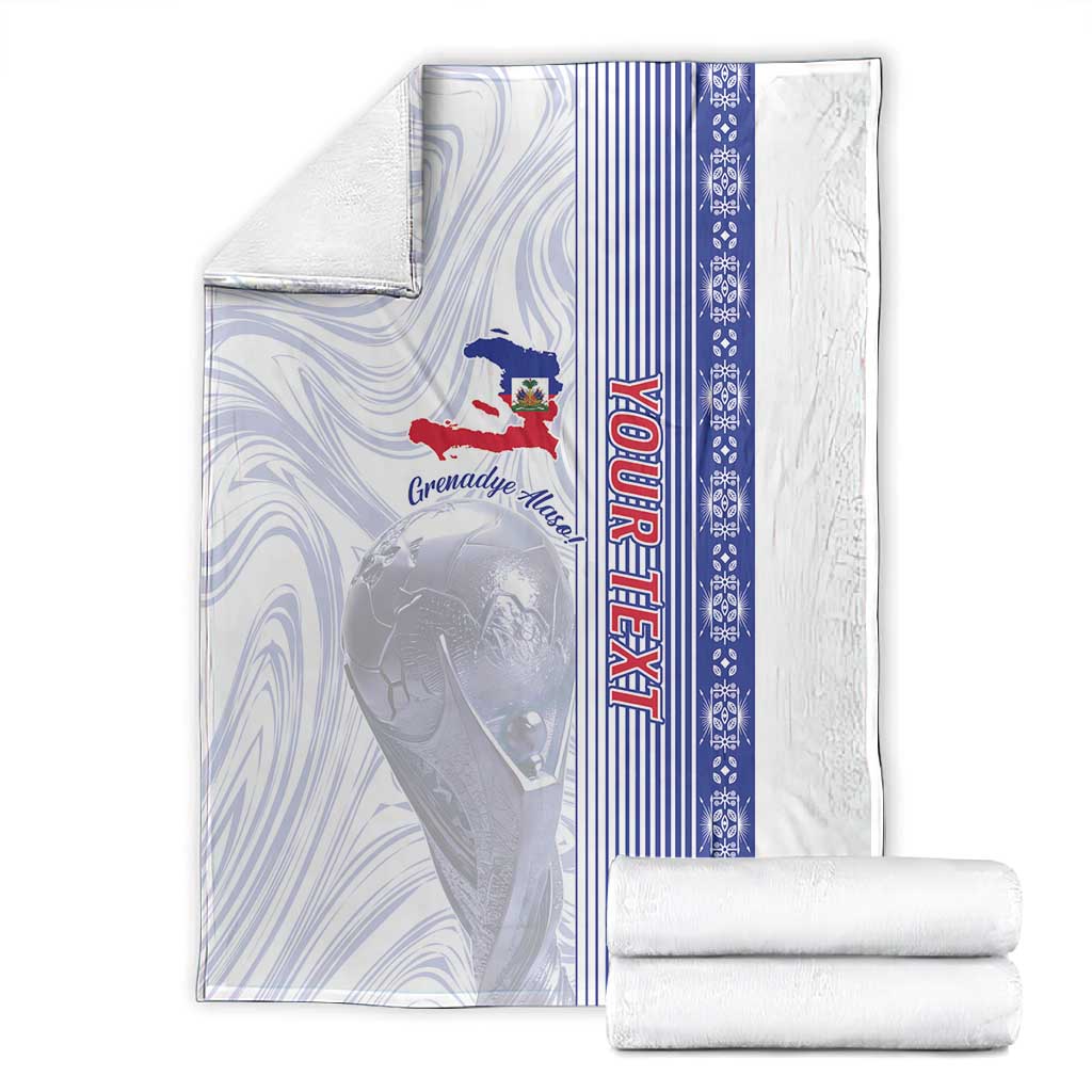 Custom Afro-Haiti Football Blanket 2026 Grenadye Alaso White Version - Wonder Print Shop