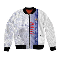 Custom Afro-Haiti Football Bomber Jacket 2026 Grenadye Alaso White Version - Wonder Print Shop