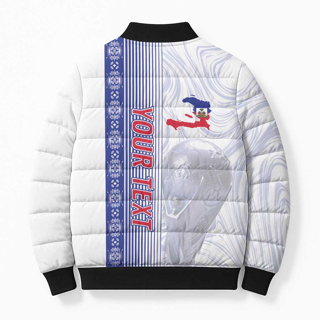 Custom Afro-Haiti Football Bomber Puffer Jacket 2026 Grenadye Alaso White Version - Wonder Print Shop
