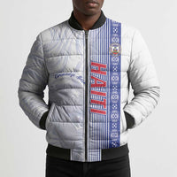 Custom Afro-Haiti Football Bomber Puffer Jacket 2026 Grenadye Alaso White Version - Wonder Print Shop