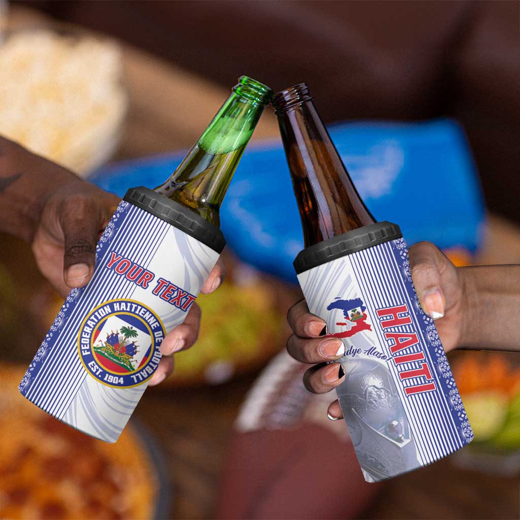 Custom Afro-Haiti Football 4 in 1 Can Cooler Tumbler 2026 Grenadye Alaso White Version - Wonder Print Shop
