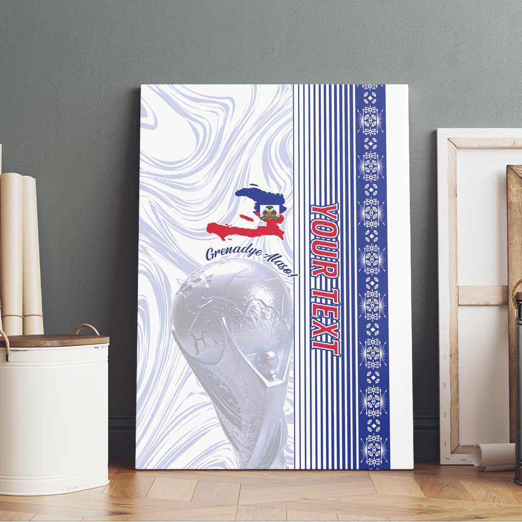 Custom Afro-Haiti Football Canvas Wall Art 2026 Grenadye Alaso White Version - Wonder Print Shop