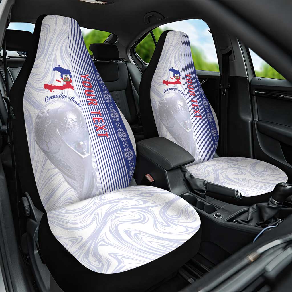 Custom Afro-Haiti Football Car Seat Cover 2026 Grenadye Alaso White Version - Wonder Print Shop