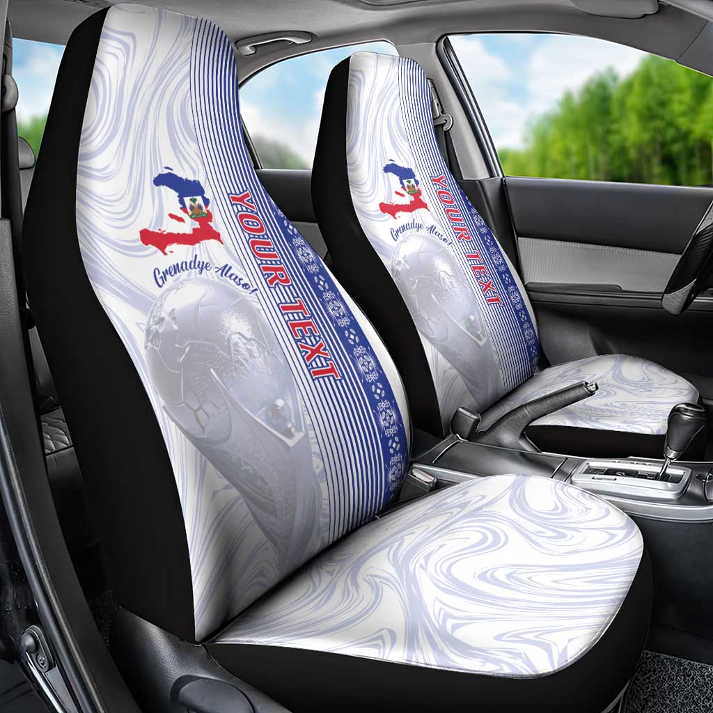 Custom Afro-Haiti Football Car Seat Cover 2026 Grenadye Alaso White Version - Wonder Print Shop