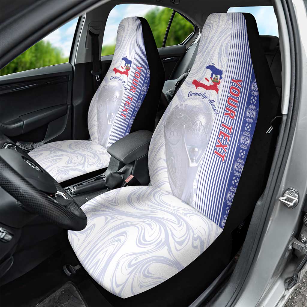 Custom Afro-Haiti Football Car Seat Cover 2026 Grenadye Alaso White Version - Wonder Print Shop