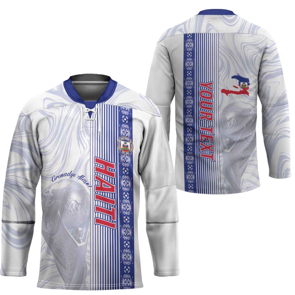 Custom Afro-Haiti Football Hockey Jersey 2026 Grenadye Alaso White Version - Wonder Print Shop