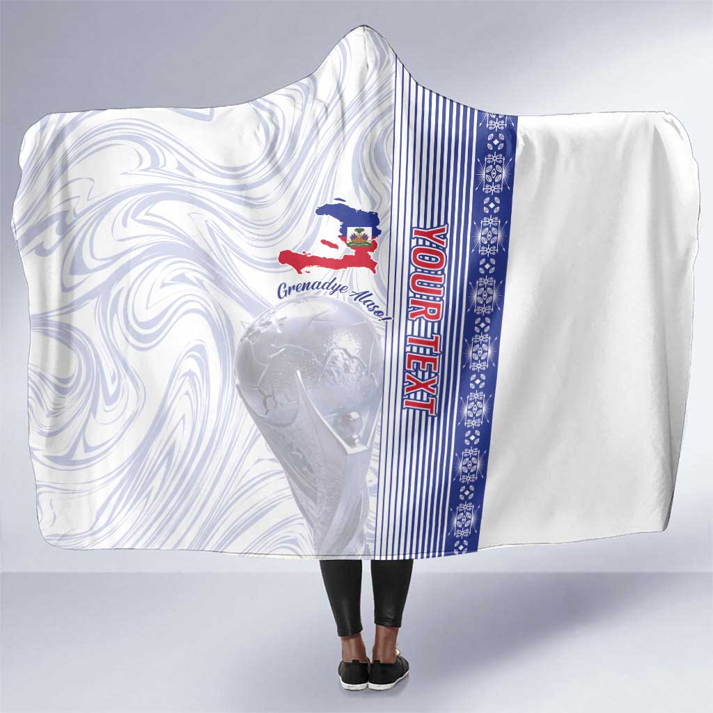Custom Afro-Haiti Football Hooded Blanket 2026 Grenadye Alaso White Version - Wonder Print Shop