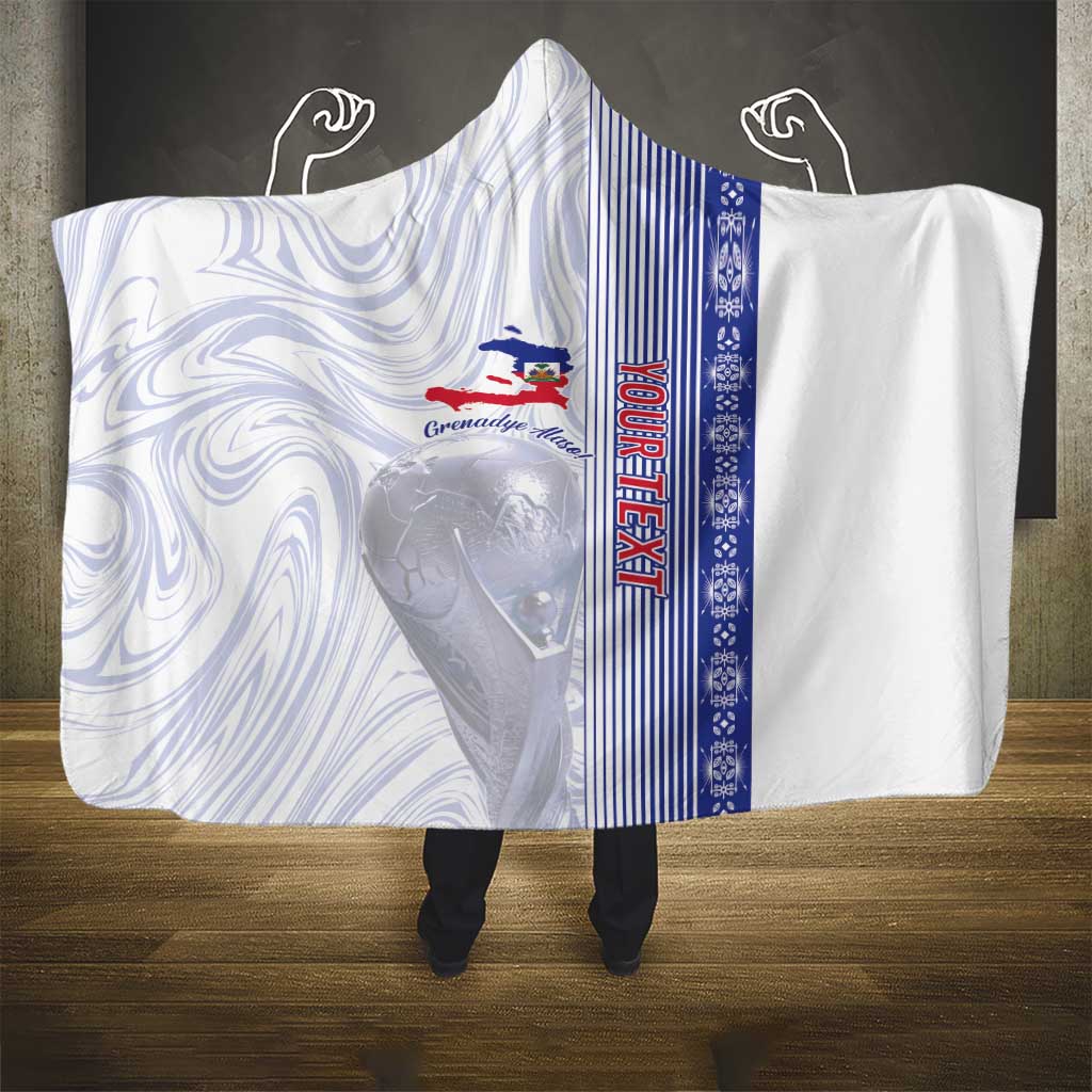 Custom Afro-Haiti Football Hooded Blanket 2026 Grenadye Alaso White Version - Wonder Print Shop