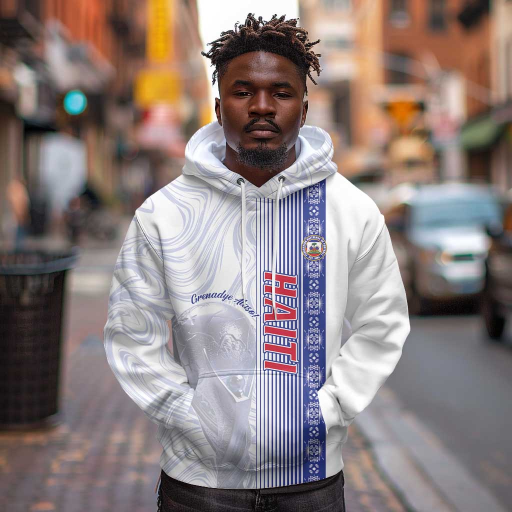 Custom Afro-Haiti Football Hoodie 2026 Grenadye Alaso White Version - Wonder Print Shop