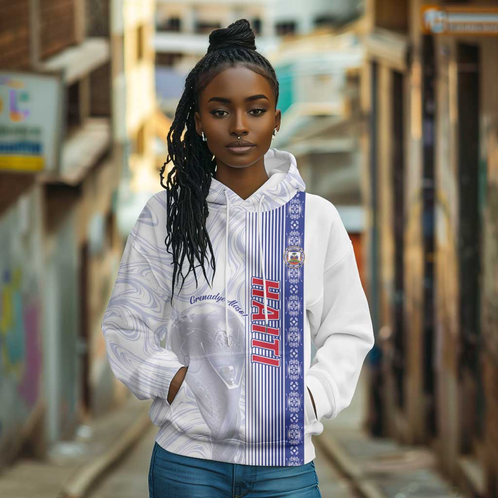 Custom Afro-Haiti Football Hoodie 2026 Grenadye Alaso White Version - Wonder Print Shop