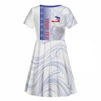 Custom Afro-Haiti Football Kid Short Sleeve Dress 2026 Grenadye Alaso White Version LT14