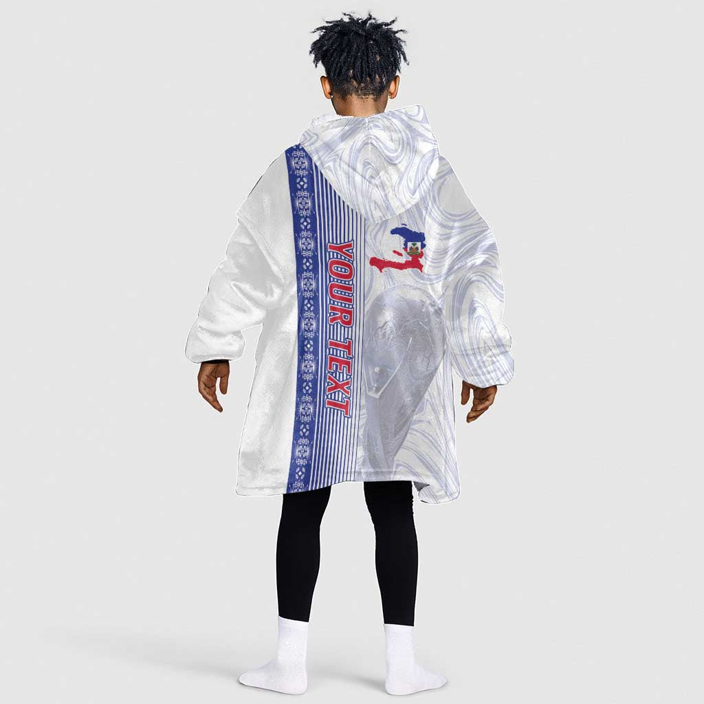Custom Afro-Haiti Football Kid Wearable Blanket Hoodie 2026 Grenadye Alaso White Version - Wonder Print Shop