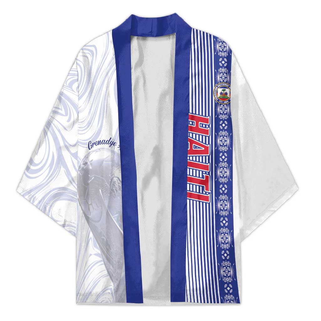 Custom Afro-Haiti Football Kimono 2026 Grenadye Alaso White Version - Wonder Print Shop