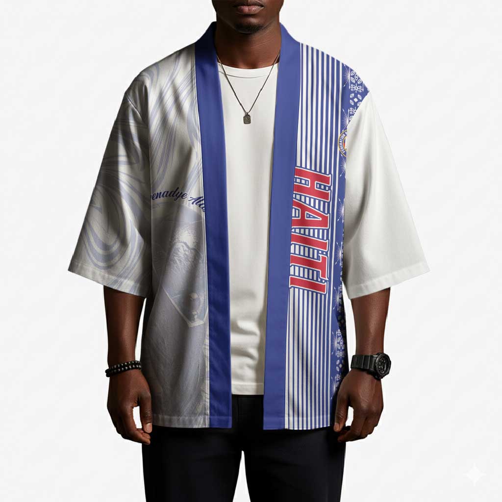 Custom Afro-Haiti Football Kimono 2026 Grenadye Alaso White Version - Wonder Print Shop