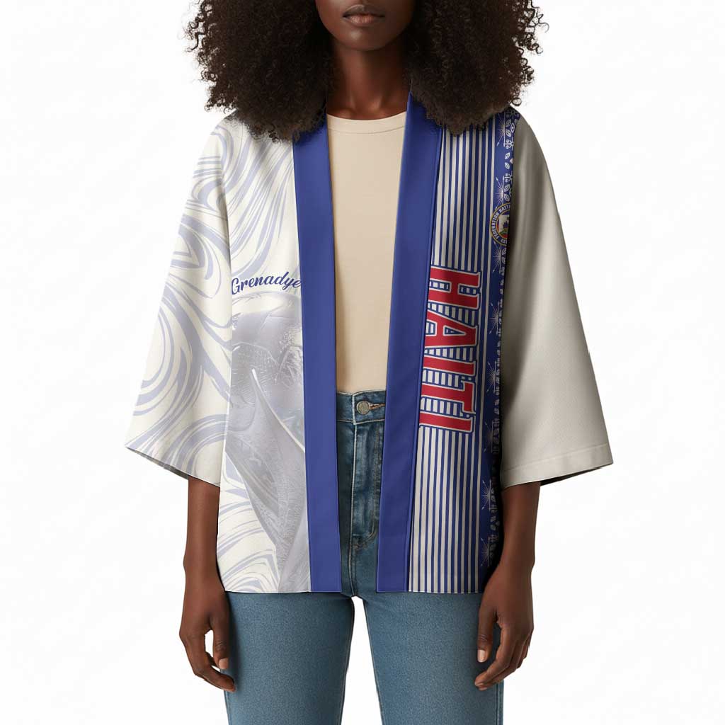 Custom Afro-Haiti Football Kimono 2026 Grenadye Alaso White Version - Wonder Print Shop