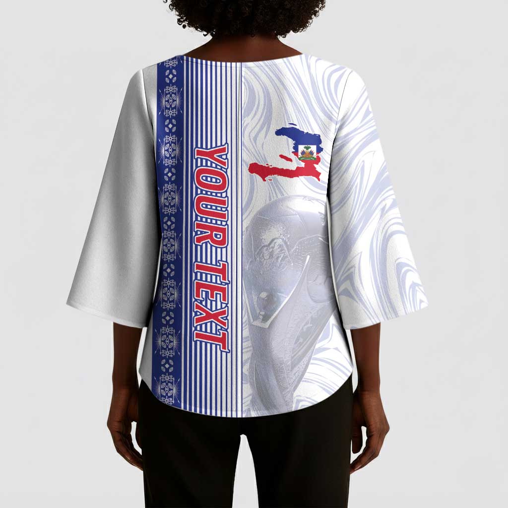 Custom Afro-Haiti Football Kimono Sleeve Blouse 2026 Grenadye Alaso White Version - Wonder Print Shop