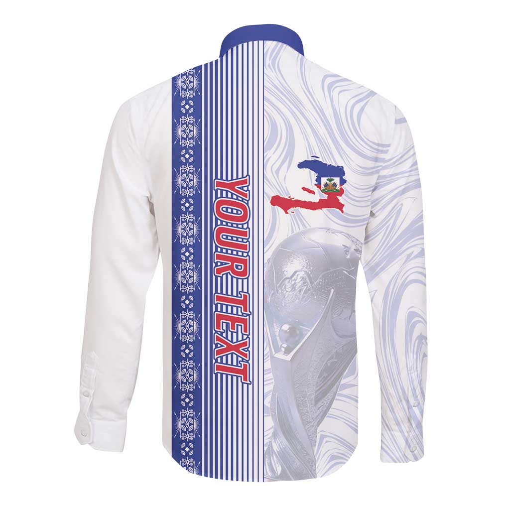 Custom Afro-Haiti Football Long Sleeve Button Shirt 2026 Grenadye Alaso White Version - Wonder Print Shop
