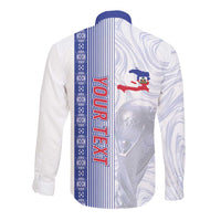Custom Afro-Haiti Football Long Sleeve Button Shirt 2026 Grenadye Alaso White Version - Wonder Print Shop