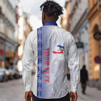 Custom Afro-Haiti Football Long Sleeve Button Shirt 2026 Grenadye Alaso White Version - Wonder Print Shop