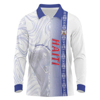 Custom Afro-Haiti Football Long Sleeve Polo Shirt 2026 Grenadye Alaso White Version - Wonder Print Shop
