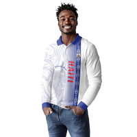 Custom Afro-Haiti Football Long Sleeve Polo Shirt 2026 Grenadye Alaso White Version - Wonder Print Shop