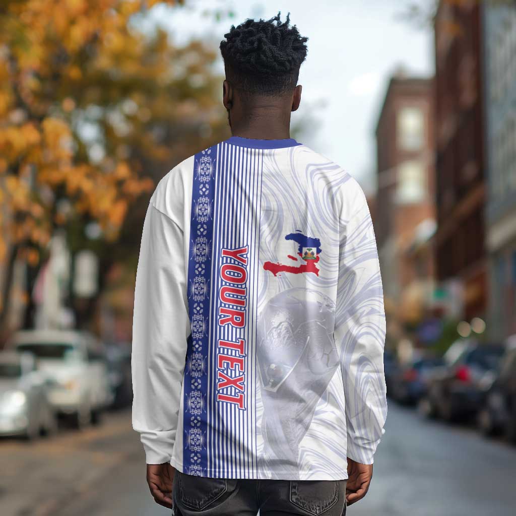 Custom Afro-Haiti Football Long Sleeve Shirt 2026 Grenadye Alaso White Version - Wonder Print Shop