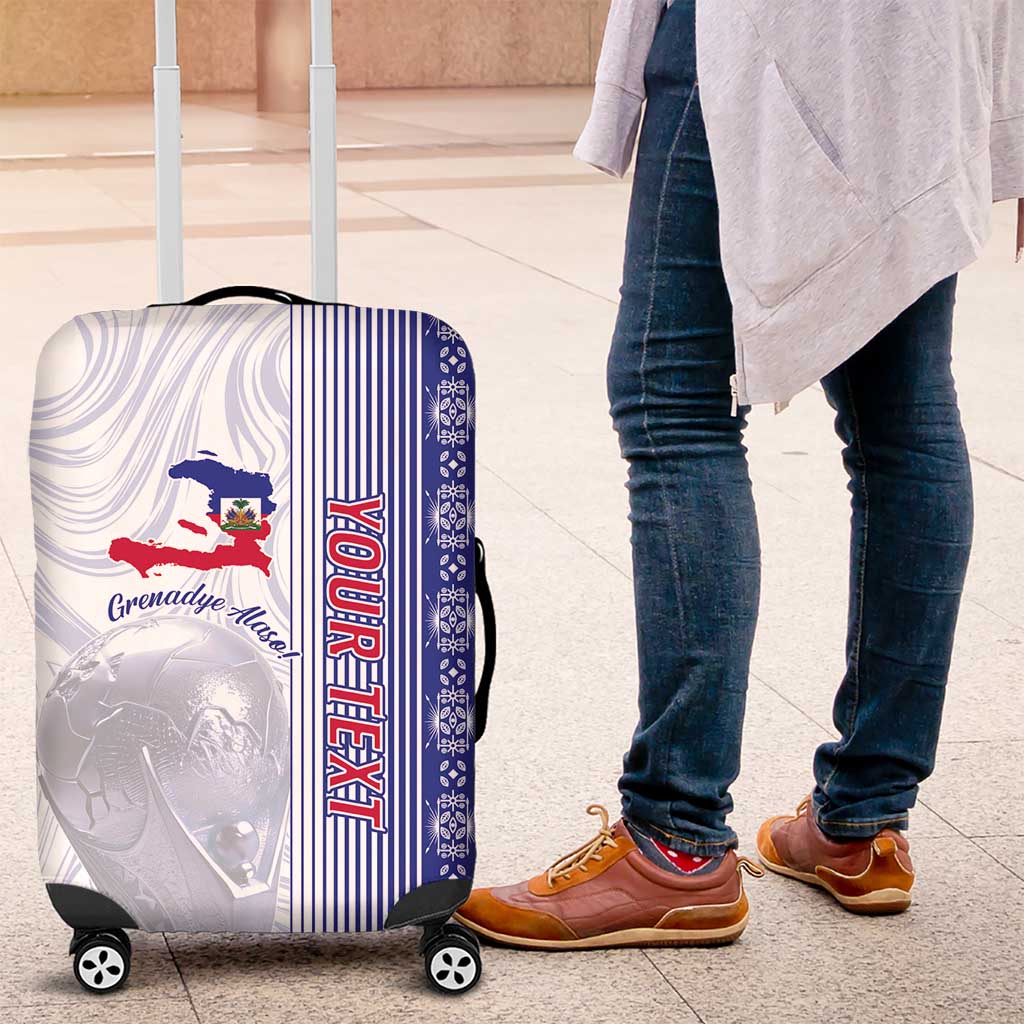 Custom Afro-Haiti Football Luggage Cover 2026 Grenadye Alaso White Version - Wonder Print Shop