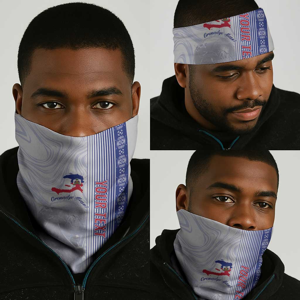 Custom Afro-Haiti Football Neck Gaiter 2026 Grenadye Alaso White Version - Wonder Print Shop