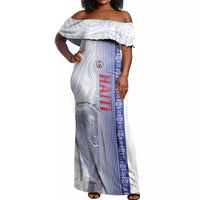 Custom Afro-Haiti Football Off Shoulder Maxi Dress 2026 Grenadye Alaso White Version - Wonder Print Shop