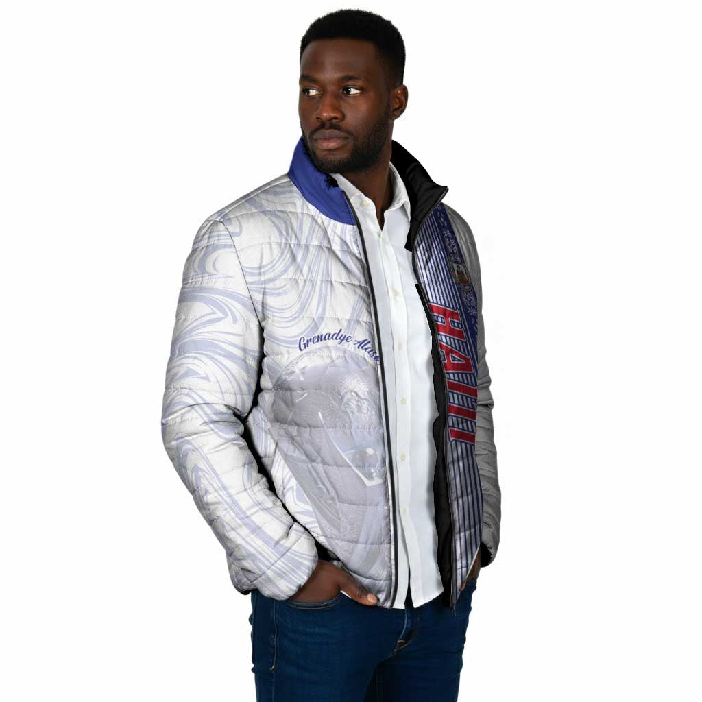 Custom Afro-Haiti Football Padded Jacket 2026 Grenadye Alaso White Version - Wonder Print Shop