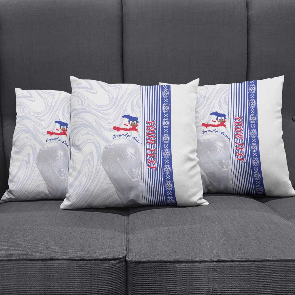 Custom Afro-Haiti Football Pillow Cover 2026 Grenadye Alaso White Version - Wonder Print Shop