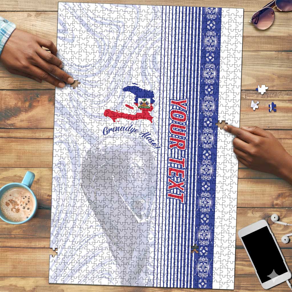 Custom Afro-Haiti Football Puzzle 2026 Grenadye Alaso White Version - Wonder Print Shop