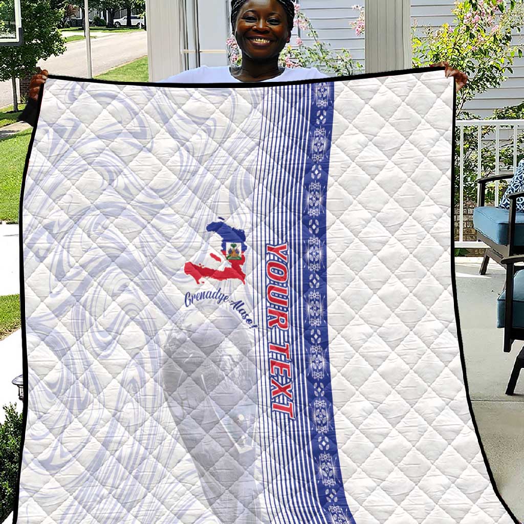 Custom Afro-Haiti Football Quilt 2026 Grenadye Alaso White Version - Wonder Print Shop