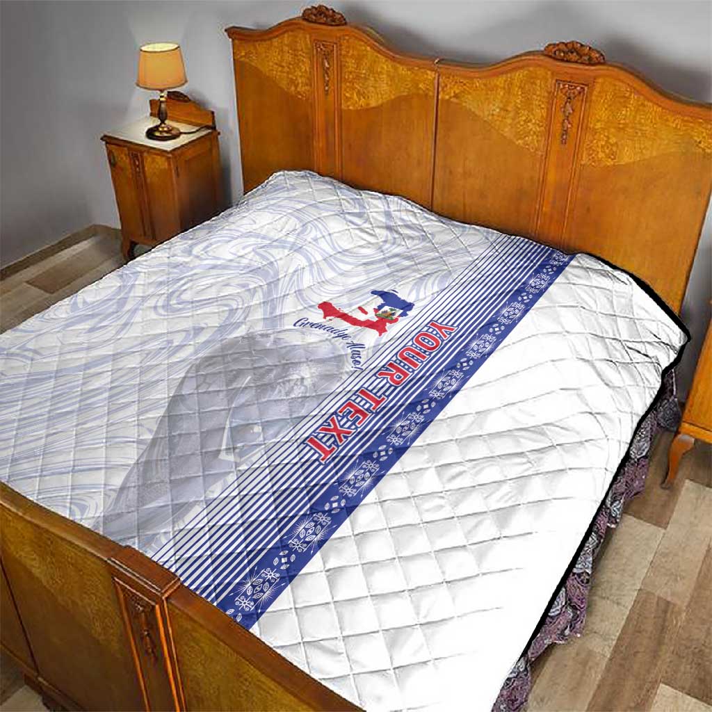 Custom Afro-Haiti Football Quilt 2026 Grenadye Alaso White Version - Wonder Print Shop